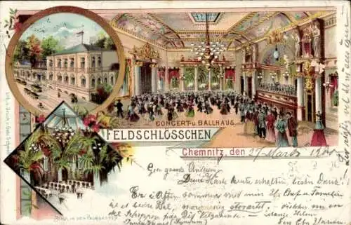 Litho Chemnitz in Sachsen, Konzert- und Ballhaus Feldschlösschen, Palmgarten