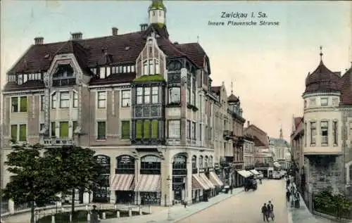 Ak Zwickau in Sachsen, Innere Plauensche Straße