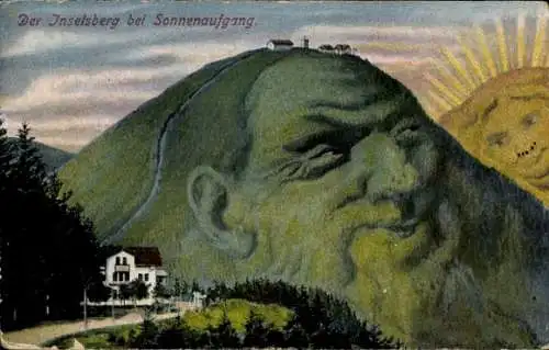 Ak Brotterode Trusetal in Thüringen, Der Inselsberg bei Sonnenaufgang, Berggesichter