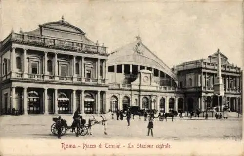 Ak Roma Rom Lazio, Piazza di Termini, Bahnhof