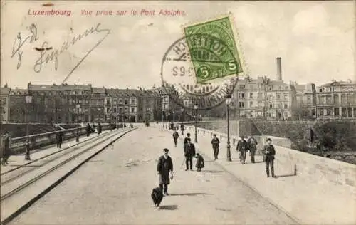 Ak Luxemburg Luxembourg, Adolphe-Brücke