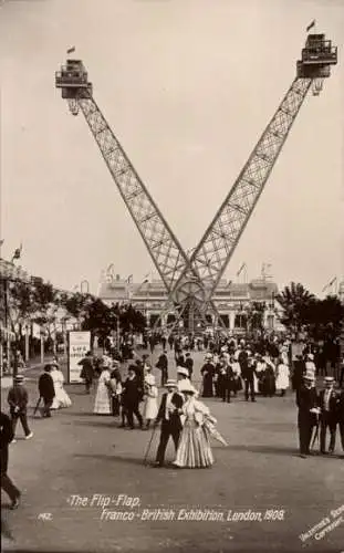 Ak London City England, Französisch-Britische Ausstellung 1908, The Flip Flap