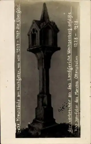 Ak Ottensheim Oberösterreich, Uralte Kreuzsäule