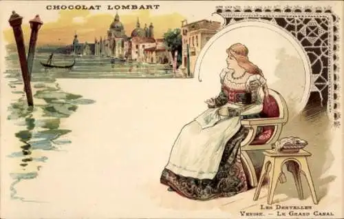 Ak Venezia Venedig Venetien, Canal Grande, Spitze, Reclame, Lombard-Schokolade