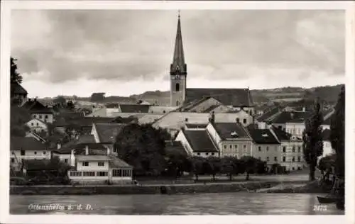 Ak Ottensheim Donau Oberösterreich, Fluss, Kirche