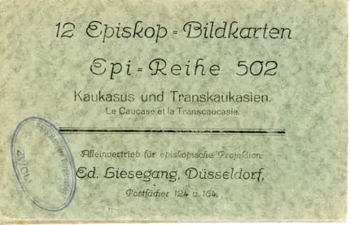 Set von 12 Ansichtskarten im Umschlag, Episkop Kaukasus, Nr. 502