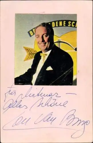 Autogrammkarte Sänger Lou van Burg, Portrait, Autogramm