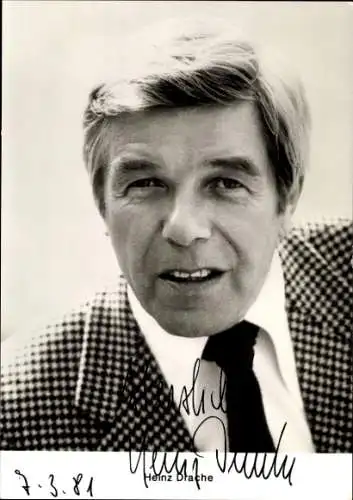 Ak Schauspieler Heinz Drache, Portrait, Autogramm