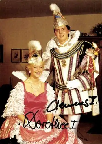 Ak Mainzer Tollitäten 1988 Clemes 1. und Dorothee 1., Portrait, Autogramm