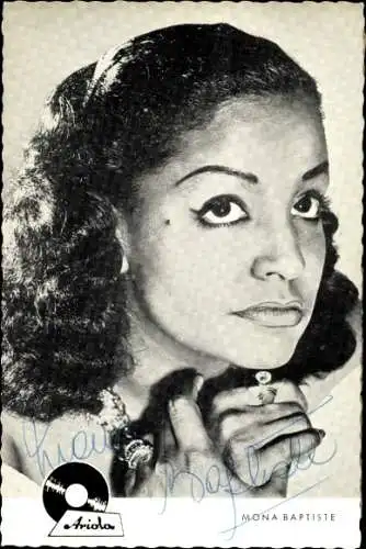 Ak Sängerin Mona Baptiste, Ariola, Portrait, Autogramm