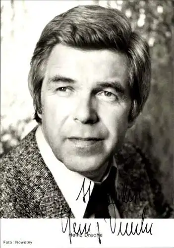 Ak Schauspieler Heinz Drache, Portrait, Autogramm