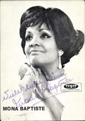 Ak Sängerin Mona Baptiste, Portrait, Autogramm
