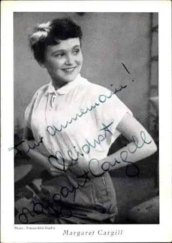 Ak Schauspielerin Margaret Cargill, Portrait, Autogramm