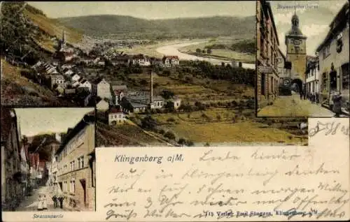 Ak Klingenberg am Main Unterfranken, Gesamtansicht, Brunntorturm