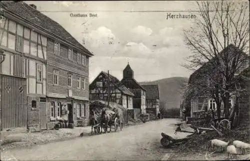 Ak Herzhausen Vöhl in Hessen, Gasthaus Best