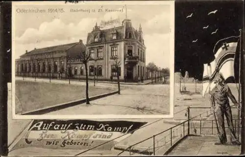 Ak Odenkirchen Mönchengladbach am Niederrhein, Bad-Hotel, Kaserne, Marinesoldat