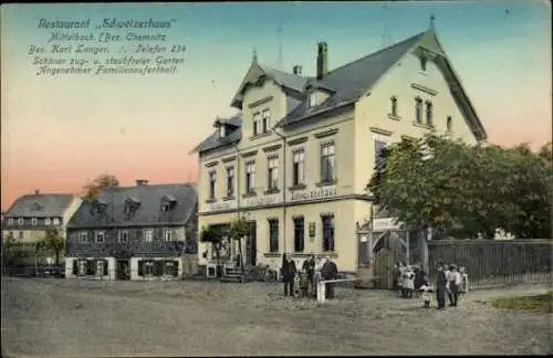 Ak Mittelbach Chemnitz in Sachsen, Restaurant Schweizerhaus