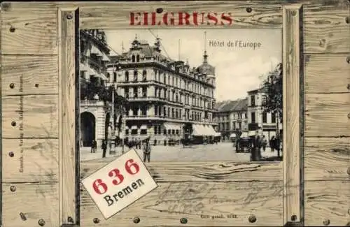 Passepartout Ak Hansestadt Bremen, Hotel de l'Europe