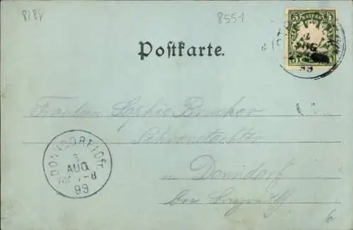 Mondschein Ak Streitberg Wiesenttal Fränkische Schweiz, Panorama, Wehr