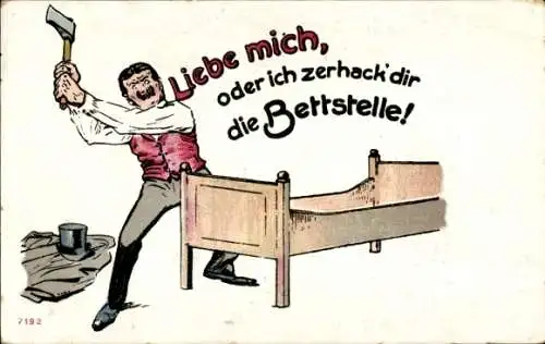 Litho Liebe mich, oder ich zerhack' dir die Betstelle, Bruno Bürger
