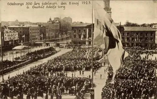 Ak Göteborg Schweden, Fest, Jubiläum, Gustav-Adolf-Torg