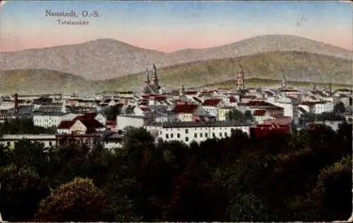 Ak Prudnik Neustadt Oberschlesien, Totalansicht