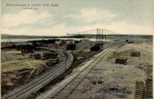 Ak Lulea Schweden, Baustelle, Kran