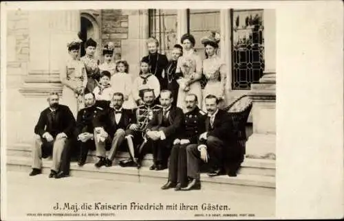 Ak Kaiserin Friedrich mit ihren Gästen, Wilhelm II