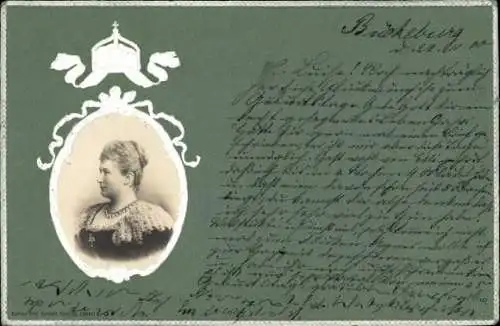Präge Passepartout Ak Kaiserin Auguste Viktoria, Portrait