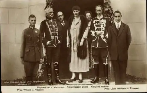 Ak Kronprinzessin Cecilie von Preußen, Mackensen, Kronprinz Wilhelm, Louis Ferdinand