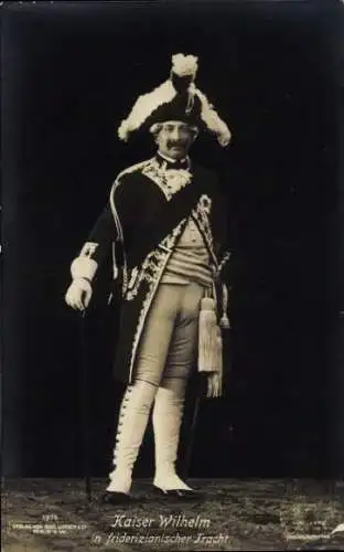 Ak Kaiser Wilhelm II. in friderizianischer Tracht