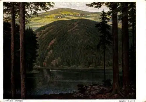 Künstler Ak Einbeck, Walter, Deutscher Waldsee, Landschaft