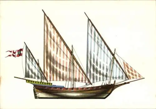 Ak Schebecke, Leichtes Segelschiff, Frankreich, Spanien