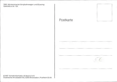 Ak Autobus Nr. 1, Modernisierter Bergbahnwagen, Büssing-Gelenkbus