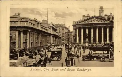 Ak London City England, Bank of England & Royal Exchange