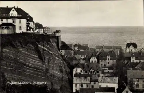 Ak Nordseeinsel Helgoland, Oberland und Unterland