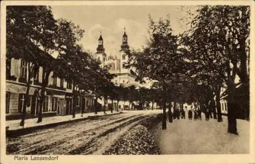 Ak Maria Lanzendorf Niederösterreich, Straßenpartie