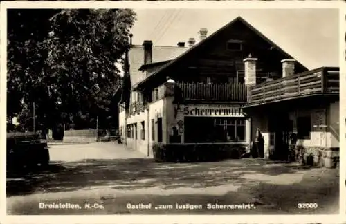 Ak Dreistetten Markt Piesting Niederösterreich, Gasthof zum lustigen Scherrerwirt