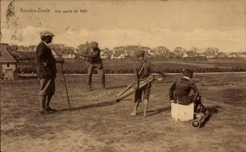Ak Zoute Knokke Heist Heyst Knocke sur Mer Westflandern, Eine Partie Golf