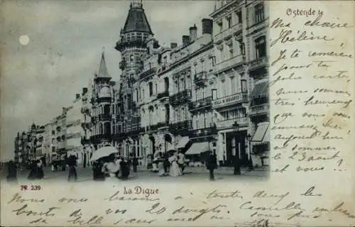 Mondschein Ak Ostende Ostende Westflandern, La Digue