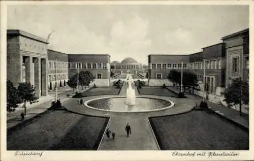 Ak Düsseldorf, Ehrenhof mit Planetarium