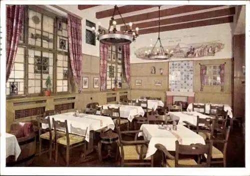 Ak München, Rheinhof-Bierstuben im Hotel "Rheinischer Hof", Löwenbräu Stüberl