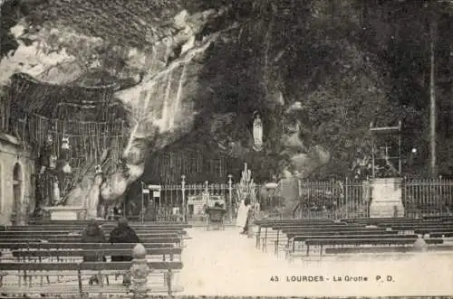 Ak Lourdes Hautes Pyrénées, Grotte
