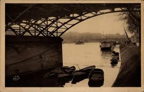 Ak Paris I, Pont des Arts, Seine