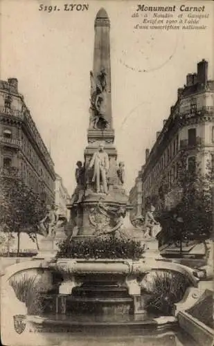 Ak Lyon Rhône, Monument Carnot