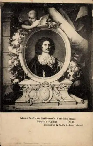 Ak Paris XIII, Manufacture Nationale des Gobelins, Portrait de Colbert