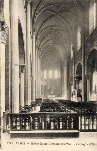 Ak Paris VI, Saint Germain des Prés, Kirchenschiff