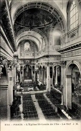 Ak Paris, Kirche St. Louis de l'Ile, Kirchenschiff