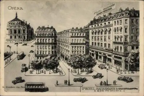 Ak Paris IX, Hotel Hausmann, Oper