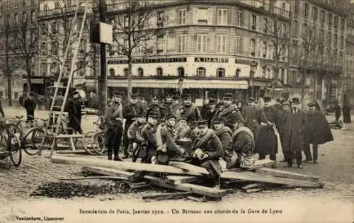 Ak Paris XII, Gare de Lyon, Überschwemmungen 1910